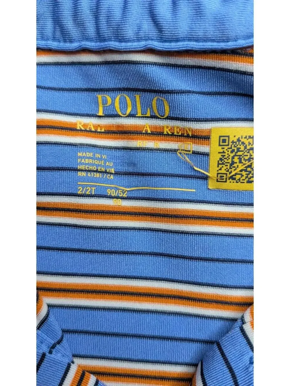 Polo Ralph Lauren Polo Shirt Kids 2T Blue Striped Short Sleeve Pony Logo